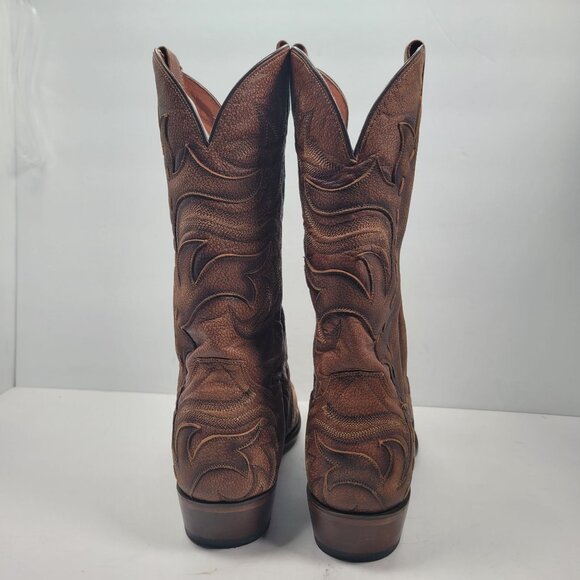 Dan Post Men's Brown Racer Leather Western Boots DP2571 US Size 13D - Picture 5 of 12